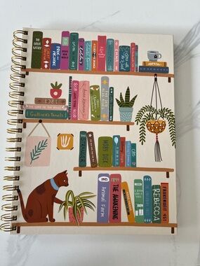 Hardcover Notebook - Lined Pages Book and Cat Lover. Great for tracking books